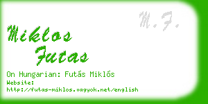 miklos futas business card