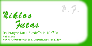 miklos futas business card